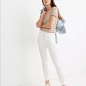 Madewell high rise 9” white button fly jeans